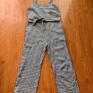 Quince Black and White Gingham Jumpsuit